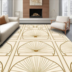 Cream Art Deco Fan Panels Rug