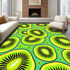 Vibrant Green Kiwi Slices Rug