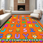 Vibrant Alphabet Border with Animals Rug