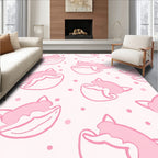 Pink Kitty Cupcake Dot Repeat Rug