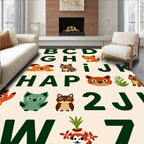 Whimsical Forest Animals Alphabet Rug