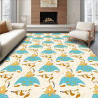Blue Yellow Object Autumn Foliage Repeat Rug