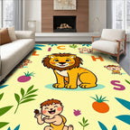 Whimsical Lion Cub Alphabet Jungle Rug