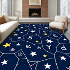 Cosmic Alphabet Constellation Navy Rug