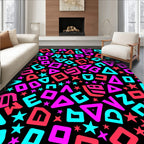 Retro Alphabet Stars Splash Rug
