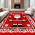 Jolly Santa Claus Christmas Square Rug