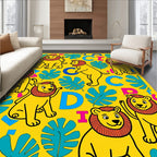 Yellow Lion Jungle Alphabet Rug