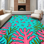 Pink Seahorse Coral Starburst Ocean Rug