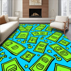 Green Money And Stars Rug