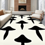 Black Mushroom Spot Repeat Rug