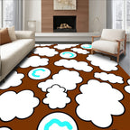 Brown Sky White Cloud Blue Bubble Rug