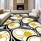 Abstract Yellow Sunburst Cells Rug