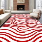 Crimson Wavy Stripe Rug