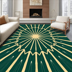 Emerald Sunburst Rays Rug