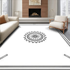 Ornate Sunburst Compass Medallion Square Rug