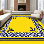 Nautical Yellow Blue Anchor Border Rug