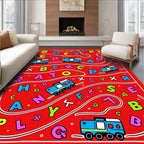 Red Train Alphabet Kid's Play Rug
