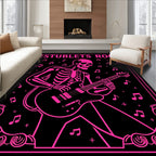 Electric Pink Skeleton Guitar Player Rug