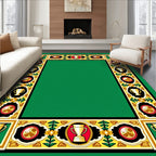 Golden Trophies and Crests Border Rug