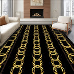 Golden Interlocking Chain Columns Rug