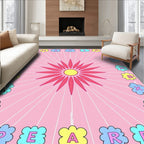 Pink Flower Cloud Alphabet Ray Rug