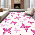 Pretty Pink Butterfly Blossom Meadow Rug