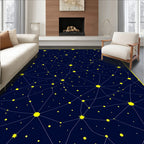 Cosmic Yellow Star Constellation Night Rug