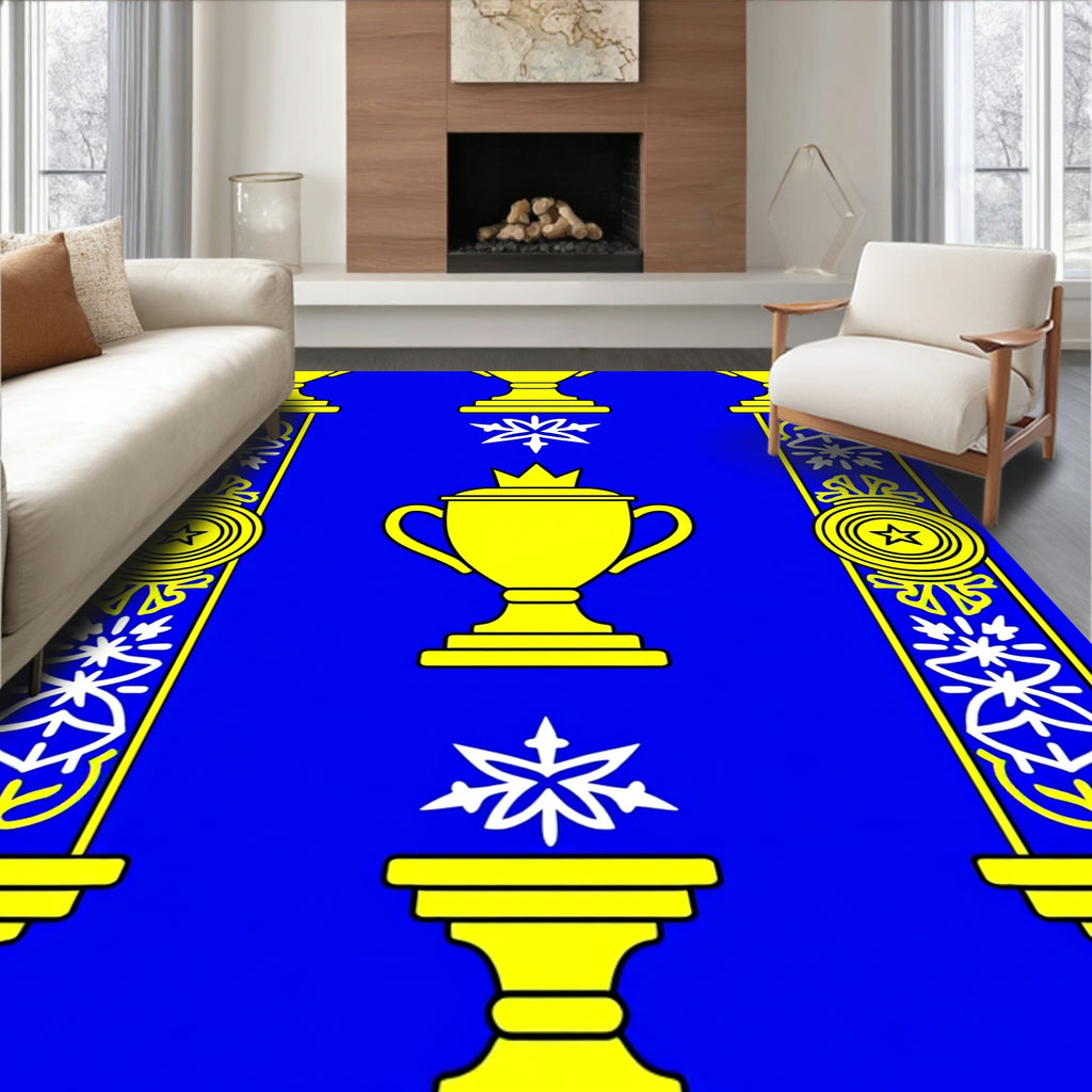 Blue Gold Trophy Star Medallion Rug