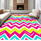 Vibrant Pink Turquoise Zigzag Chevron Rug