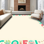 Alphabet Border With Whimsical Accents Rug