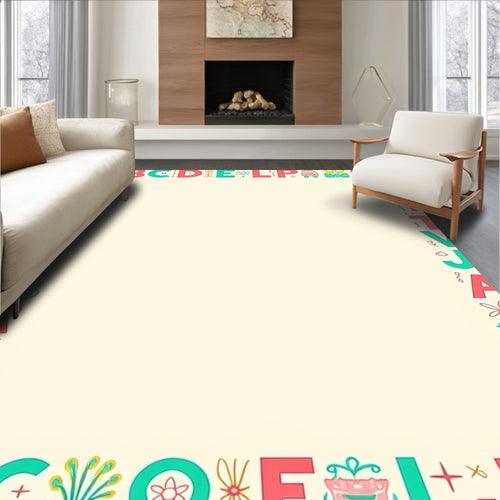 Alphabet Border With Whimsical Accents Rug
