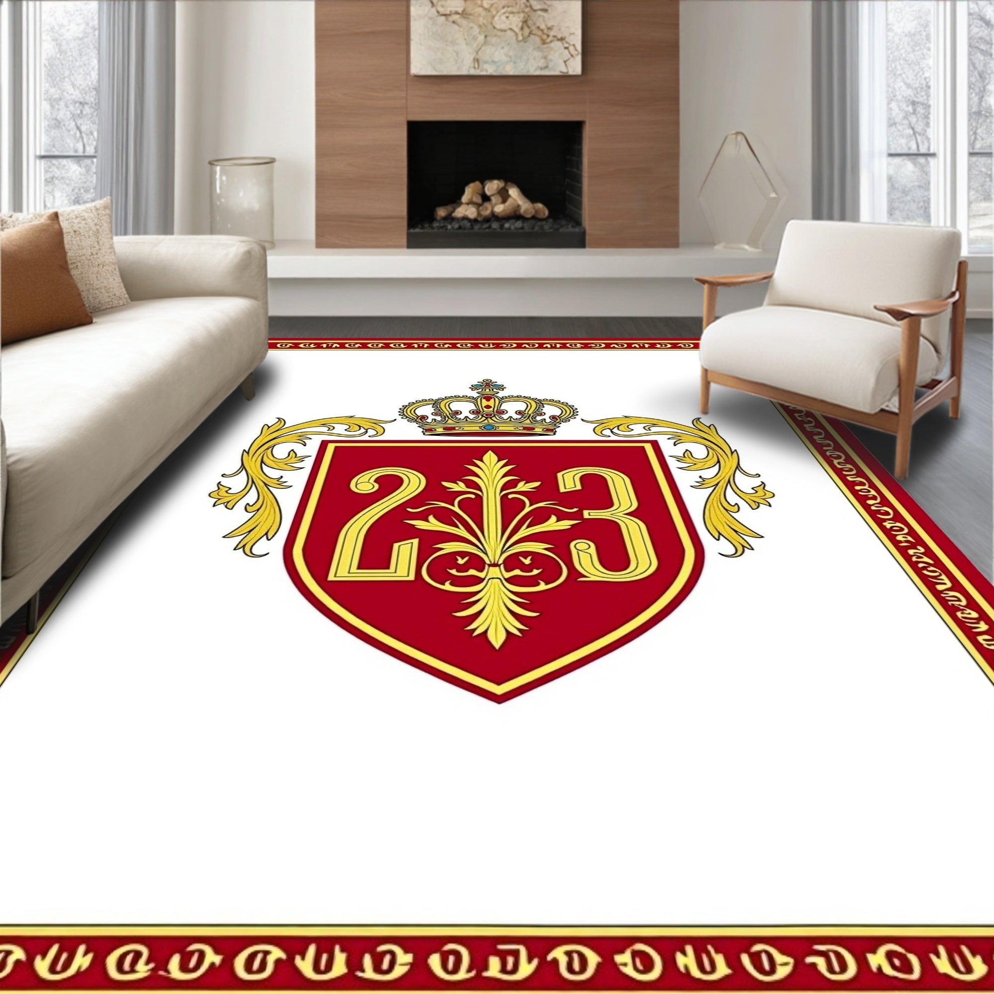 Crimson Gold Regal Crest Rug