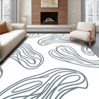 Organic Swirl Lines Gray Rug