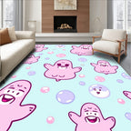 Cute Pink Ghost Bubbles Medley Rug