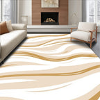 Sandy Beige Abstract Swirl Rug