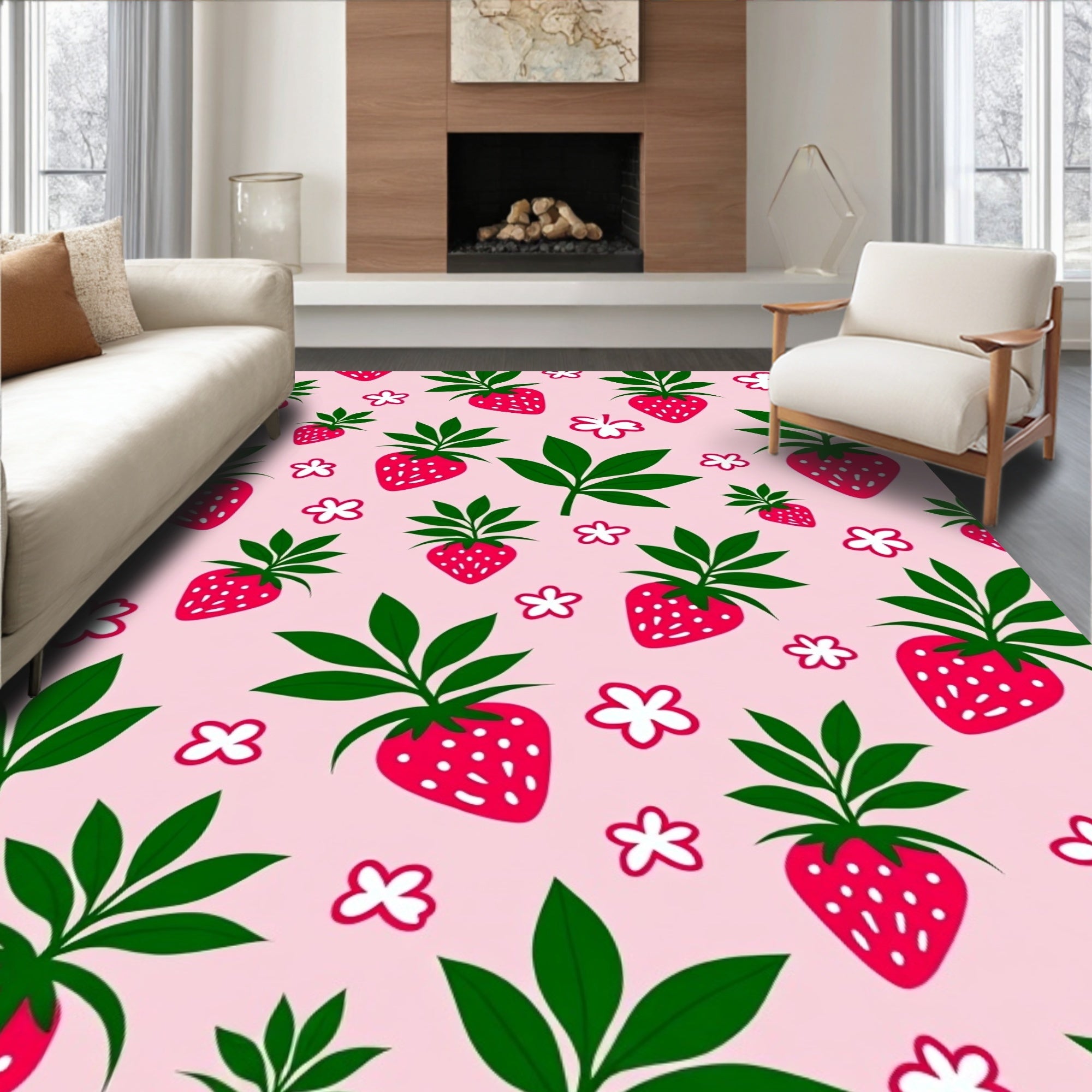 Sweet Strawberry Field Delight Rug