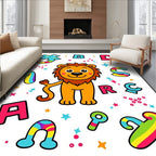 Playful Lion Alphabet Rainbow Rug