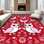 Pink Owls Butterflies and Flowers Romance Rug