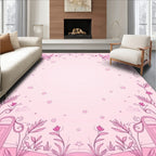 Whimsical Pink Fairy Wings Garden Border Rug