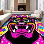 Vibrant Pop Art Dog Polka Dot Bow Rug