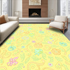 Whimsical Pastel Floral Swirl Art Rug