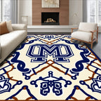 Navy Blue Ivory Medallion Collage Rug