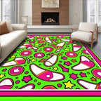 Electric Green Pink Star Shoe Medley Rug