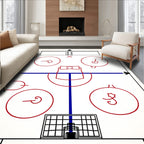 Hockey Ice Rink Diagram Line Art Rug