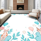 Playful Kittens Balloons Floral Branches Rug