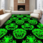 Vibrant Neon Screaming Face Horror Rug