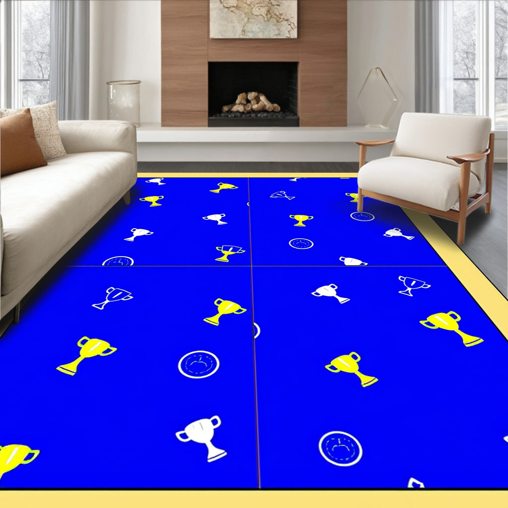 Blue Golden Trophy Time Scattered Rug