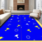 Blue Golden Trophy Time Scattered Rug