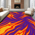 Vibrant Purple Fire Swirl Rug