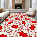 Crimson Swirl Red Organic Flourish Rug